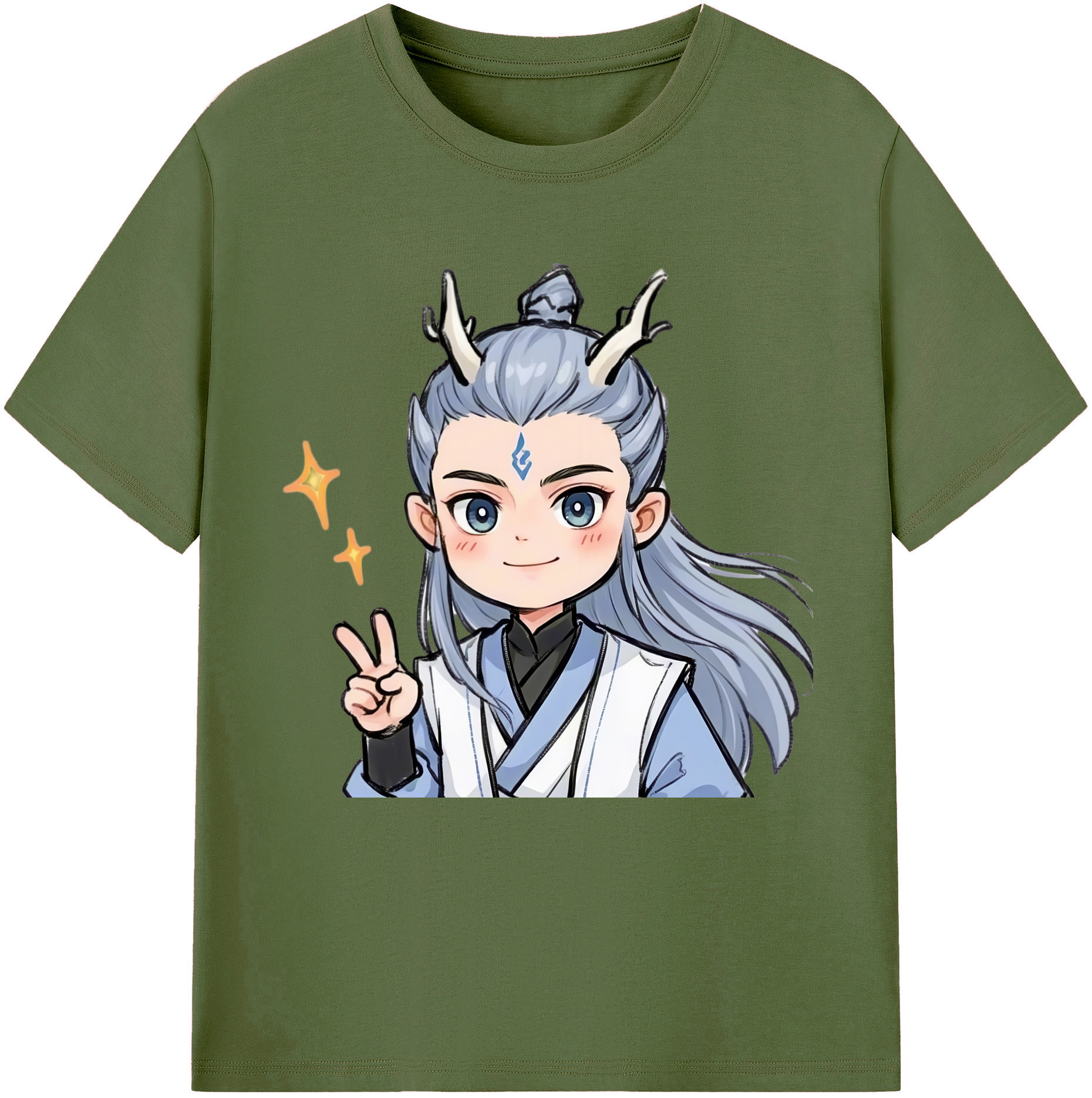 （画像用） Ne Zha 2 ナタ 魔童の大暴れ 綿100％半袖Tシャツ（フロントプリント）